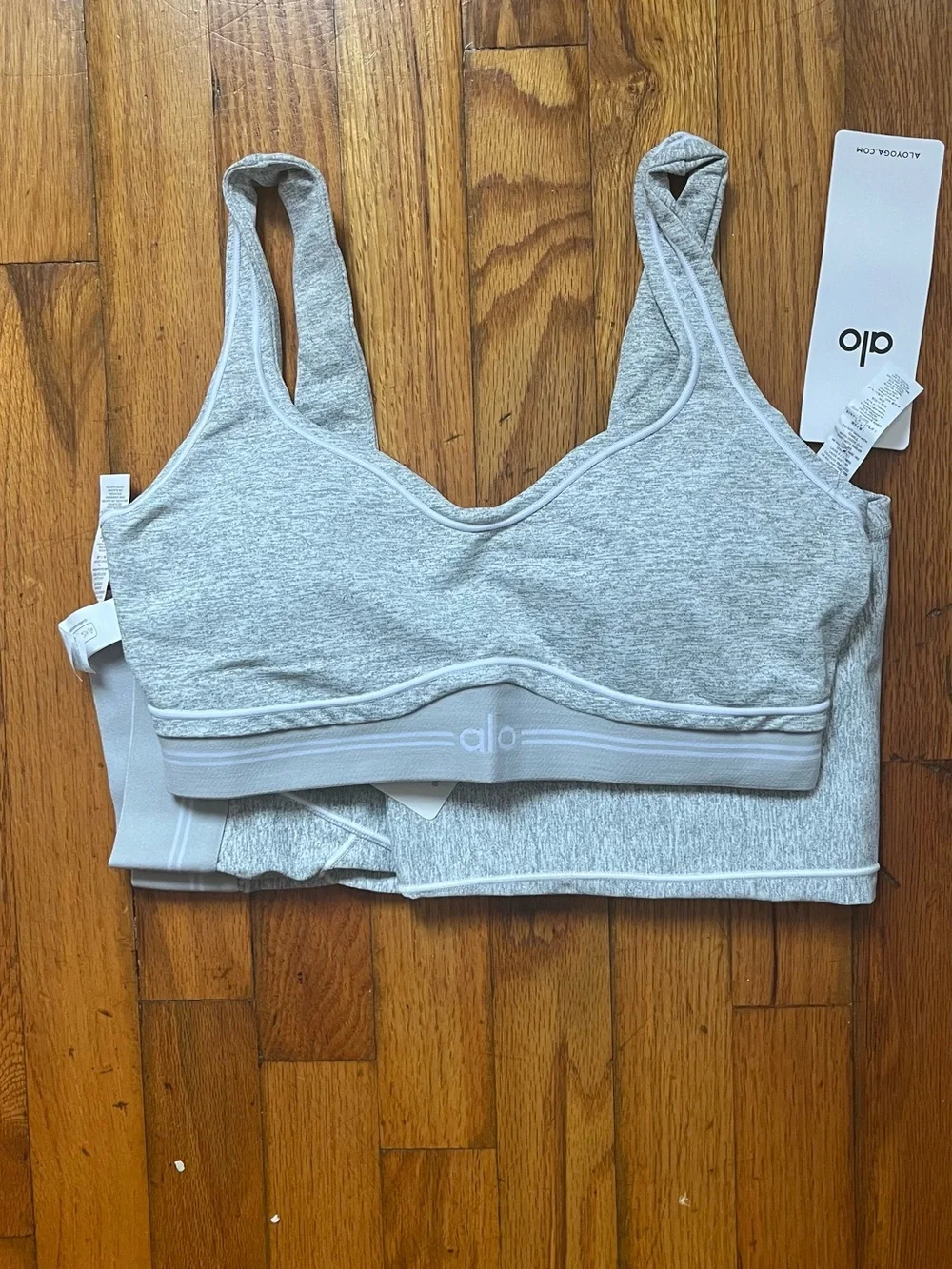 ALO Yoga Women's Gray Heather Bralette & Legging Set